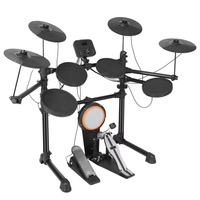 Batterie électronique portable professionnelle 5 fûts 4 pads universelle pour adultes et enfants – Idéale pour la pratique du jazz – En stock