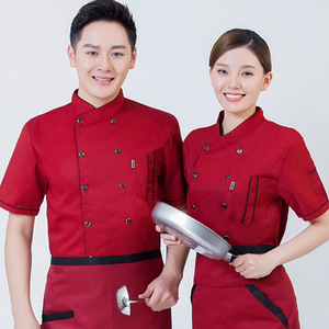 Vestes de chef noires à manches courtes, uniformes de chef à double boutonnage, vestes de cuisine professionnelles pour hommes et femmes, hôtel, bistrot, boulangerie - Product Image 4