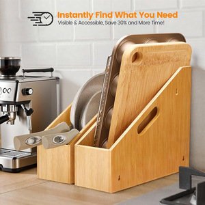 ที่เก็บของในครัวแบบไม้ไผ่ ที่วางอุปกรณ์อเนกประสงค์บนโต๊ะ ดีไซน์มินิมอล - Product Image 4