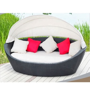 ileno de mimbre tumbona cómodo perezoso Precio de diseño popular de la fábrica de patio al aire libre natación piscina sofá cama - Product Image 1