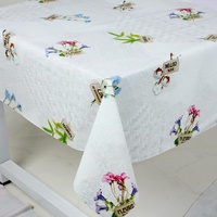 Housse de table de fête aux motifs colorés, prix d'usine, non tissée, en PVC, imperméable, pour table à manger