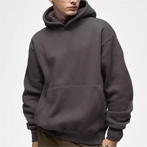 Hoodie en coton de haute qualité sans cordon, 350/400 g/m², pour hommes, personnalisable, unisexe, coupe oversize, épais, coupe carrée, noir uni - Product Image 3