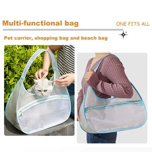 Tas punggung pembawa hewan peliharaan, kantung jala bernafas ritsleting portabel nilon multifungsi musim panas baru - Product Image 2
