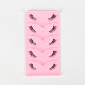 Haute Qualité 5D Moelleux Pleine Bande <span class=keywords><strong>Cils</strong></span> Personnalisé En Gros Cat Eye Queue <span class=keywords><strong>Extension</strong></span> Épais Curling Plat Demi <span class=keywords><strong>Cils</strong></span> - Product Image 5