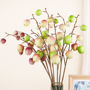 Branche de fruit artificielle avec 6 pommes simulées, longueur 72 cm, décoration d'intérieur, ornement pour salon et entrée - Product Image 4
