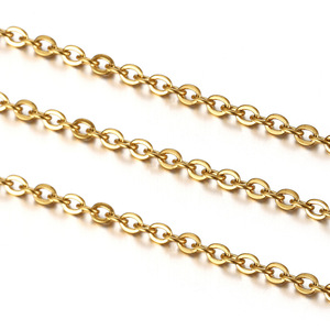 Stainless Steel Necklace 1.5mm O-Shaped Flattened <b>Chain</b> <b>Cross</b> Design Clavicle <b>Chain</b> Gold Silver Color For Gift - Product Image 4