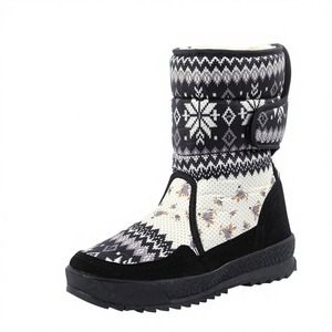 Nuevas <span class=keywords><strong>Botas</strong></span> de Nieve Planas de Media Caña para <span class=keywords><strong>Mujer</strong></span>, Invierno, Parte Superior de Algodón, Antideslizantes, Resistentes al Frío, Transpirables, Duraderas, Protegen las Piernas, para el Campo - Product Image 1