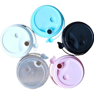 Plastic Multiple Caliber Disposable Bubble Tea Coffee Cups Lid Stock Boba Cups Bottle Closures & Lids