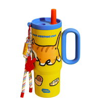 Bouteille d'eau isotherme à double paroi en acier inoxydable 316 de grande capacité avec poignée, pour usage quotidien, sans BPA, tasse anti-fuite, thermos