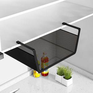 Étagère de rangement sous armoire WU, panier suspendu en maille de fer, organisateur de cuisine, sans perçage, style minimaliste, fixation murale - Product Image 4