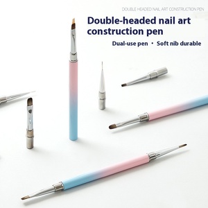 Nagelstift im Blush-Stil mit Metallgriff, Langlebiger Flachpinsel, Spezielles Phototherapie-Farbzeichnungswerkzeug-Set für Nagelstudios - Product Image 4