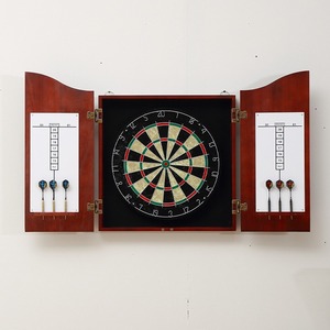 Wall Mounted Wooden Cabinet Dartboard Set, 18 Inch Sisal Tournament <strong>Dart</strong> <strong>Board</strong> with <strong>Scoreboard</strong> &amp; 6 Steel Tip <strong>Darts</strong>,for Home/Bar - Product Image 1