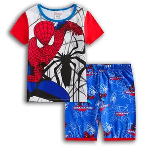 Sommer Kurzarm Spider-Man Kids Set Kinder pyjamas Cotton Tops T-Shirt Set für Jungen