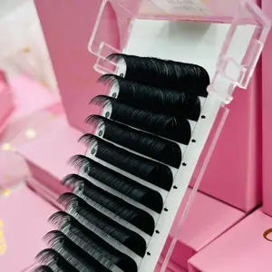 Professional Lash Supplies Soft Cashmere Lash Extension Volume Trays Matte Black High Quality Pbt Fiber Lash Extension Wholesale