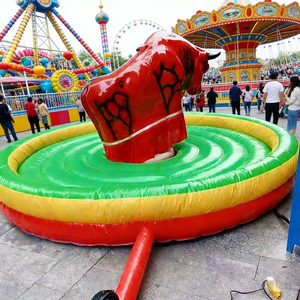 <span class=keywords><strong>Machine</strong></span> de combat de taureau électrique gonflable, taureau mécanique à vitesse réglable pour aire de jeux, équipement d'attraction pour la <span class=keywords><strong>location</strong></span> en espace public - Product Image 1