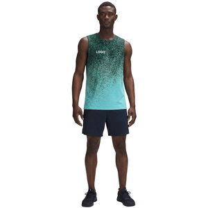 Camiseta Deportiva sin Mangas para Hombre, Cuello Redondo, Estampado por Sublimación, 100% Poliéster, Ligera, Transpirable, para Atletismo - Product Image 4