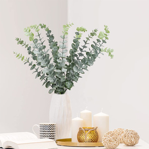 Feuilles d'eucalyptus artificielles en plastique réutilisables et durables, faciles d'entretien, <span class=keywords><strong>pour</strong></span> décoration d'anniversaire, arrangement floral, couronne - Product Image 2