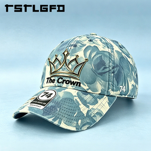 Casquettes de sport structurées à 6 panneaux avec logo personnalisé, imprimé floral, devant rigide, motif vintage, en toile, toutes saisons, vente en gros, fabricant - Product Image 1