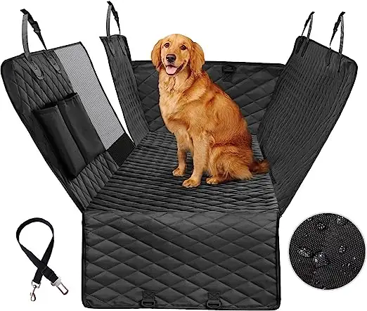 Sarung jok mobil anjing awet, tempat tidur gantung hewan peliharaan untuk perjalanan mobil pemanjang kursi belakang untuk anjing