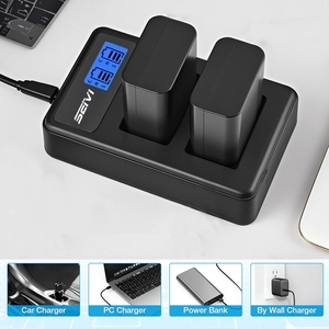 Chargeur de batterie intelligent double USB LCD pour Sony FZ 100 NP-FW50 Canon LP-<span class=keywords><strong>E8</strong></span> LP-E10 LP-E17 pour Nikon EN-EL14 EN-EL15 EN-EL3E - Product Image 3