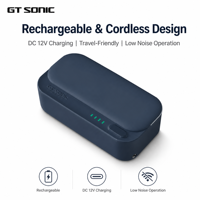 GTSONIC GT-X5 Pembersih Ultrasonik Rumah Tangga Digital Timer Perhiasan Kacamata Mini Baja Tahan Karat 46kHz Bertenaga Baterai Genggam