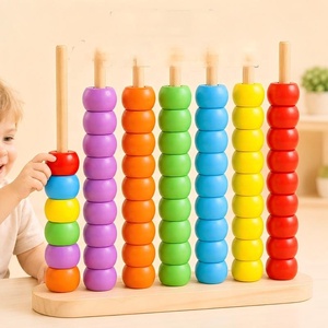 ของเล่นลูกคิดไ<span class=keywords><strong>ม</strong></span>้ลูกปัดสีสันสดใสกิจกรร<span class=keywords><strong>ม</strong></span>การเรียนรู้คณิตศาสตร์มอนเตสซอรี่การศึกษาปฐ<span class=keywords><strong>ม</strong></span>วัยพัฒนาสมองเด็ก - Product Image 1
