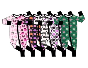 Ropa de bebé personalizada de boutique: Peleles de otoño con lazos de calabaza, pelele con pies, ropa de dormir bonita al por mayor, ropa para recién nacidos, nuevos estilos - Product Image 2