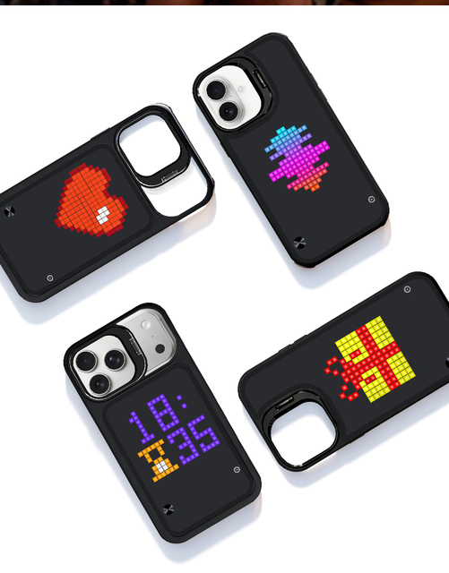 Luxury LED DIY Sreen Smart Phone case Call Flashing LED Display PC Cover DIY Mobile Phone Case 13 14 15 16 Pro Max