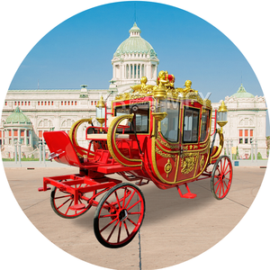 Chariot à 4 roues Sulky Royal Horse 13ft Custom Design Wedding Sightseeing Royal Horse Carriage for Sale - Product Image 6