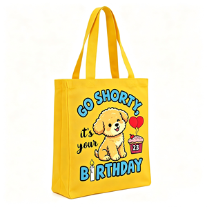 Birthday Party Gift Custom Heavy Canvas Book <b>Bag</b> Full <b>Side</b> and Bottom Gusseted Canvas Tote <b>Bag</b> - Product Image 2