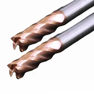 HRC 55 4-Edge Flat Tungsten Alloy Steel Milling Cutter Coated CNC End Mill With Stainless Steel CNC Tools Flat End Mills