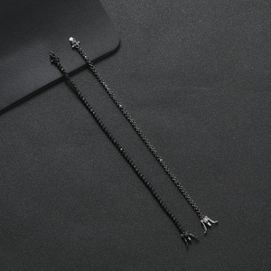 3Mm Wide 3-claw <b>Copper</b> Inlaid Zircon Black Tennis <b>Bracelet</b> 2mm Stone Tanjing Fashion Lijing Necklace - Product Image 3