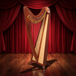 24 <b>String</b> Round Back Harp Rosewood - Product Image 3