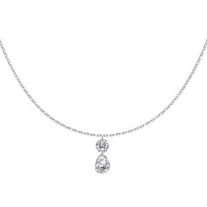 สร้อยคอจี้เพชรคิวบิกเซอร์โคเนีย 5A ชุบทองคำขาว 14K เงินแท้ S925 ดีไซน์ใหม่จาก Dylam ของขวัญวันครบรอบสำหรับผู้หญิง - Product Image 1