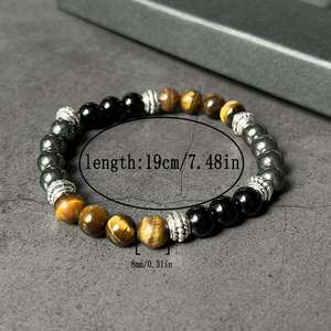 Bracelet en pierre naturelle, perles de verre colorées, énergie curative, livraison rapide dans le monde entier, suivi en temps réel - Product Image 1