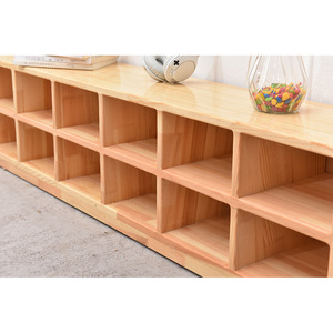 Armoire simple en bois massif 9-23, armoire de rangement multifonction pour enfants, étagère de rangement pour jouets de maternelle, armoire murale sur pied - Product Image 3