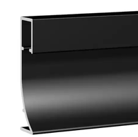 Profilé de plinthe LED moderne en aluminium, finition anodisée polie, haute qualité pour applications de bande lumineuse sur cloisons sèches