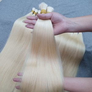 Extensiones de Cabello Humano Virgen Liso Rubio a Granel con Trama Única y Puntas Completas Remy - Product Image 6