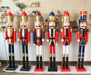 Fiberglas Riesen Nussknacker Skulptur Figuren Navidad Dekor Outdoor Riesen Lebensgröße Weihnachten Nussknacker Soldat Dekorationen - Product Image 4