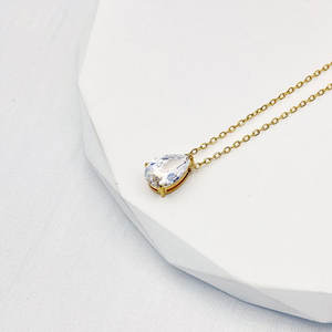 Collar de Zirconia con Baño de Oro PVD de 14k/18k, Base de Acero Inoxidable 316L, Resistente al Agua y al Deslustre, con Dije de Piedra de Nacimiento para Mujer - Product Image 4