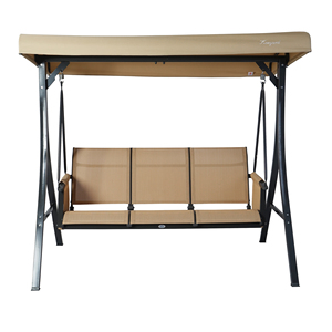 Industrieller Metall-Gartenschaukelstuhl in Beige, Hochwertige Outdoor-Hängemöbel für Park und Hotel, Modernes Design - Product Image 5