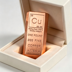 Copper Plaque One Pound .999 Fine Cu Periodic <b>Table</b> Rectangle Art Collectible USA Made Stamped Copper Bullion bar - Product Image 6