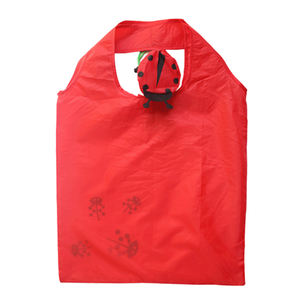 Sac de courses pliable réutilisable en polyester écologique personnalisé, imperméable, motif animal, sac fourre-tout mignon en forme de <span class=keywords><strong>coccinelle</strong></span> - Product Image 2