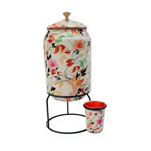Distributeur d'eau en cuivre avec motif floral et robinet pour usage domestique - Product Image 1