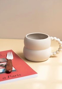 Tazza Robusta in Ceramica Stile Nordico Ins Beige/Blu di Alta Qualità, Tazza da Caffè e Latte Originale per Coppie e Uso Domestico - Product Image 6