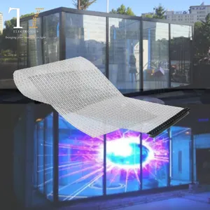 Ultralichte Transparante Scherm Kan Worden Gesneden Op Zal Folie Led Display Voor Eenvoudige Installatie Transparant Led Film