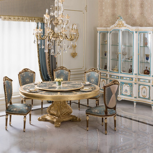 Lujoso palacio francés tallado y pintado gabinete de cuatro puertas estilo europeo dorado muebles clásicos gabinete de vino de madera maciza - Product Image 3