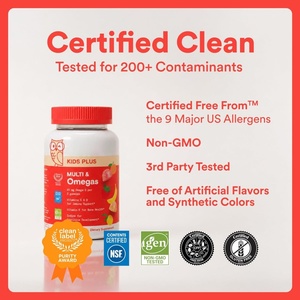 Gomitas Multivitamínicas para Niños de Marca Privada con Omega 3 DHA EPA Vitamina D3 C B12 B6 A K Zinc, Sin Gluten, Sabor Cereza y Bayas, 60 Unidades, Suministro para <span class=keywords><strong>30</strong></span> Días - Product Image 5