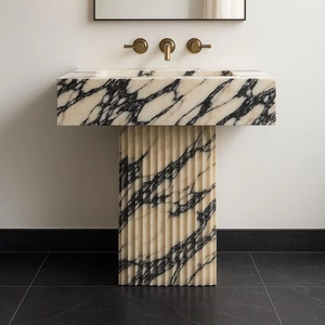 حوض حوض رخامي من الكالاكاتا فيولا قابل للتخصيص من YUSHI لتزيين الحمام والفندق والفيلا - Product Image 1