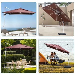 2025 nuevo lujoso Led viaje <span class=keywords><strong>Pub</strong></span> balcón sombrilla al aire libre patio grande aluminio personalizado sol voladizo sombrilla sombra - Product Image 6